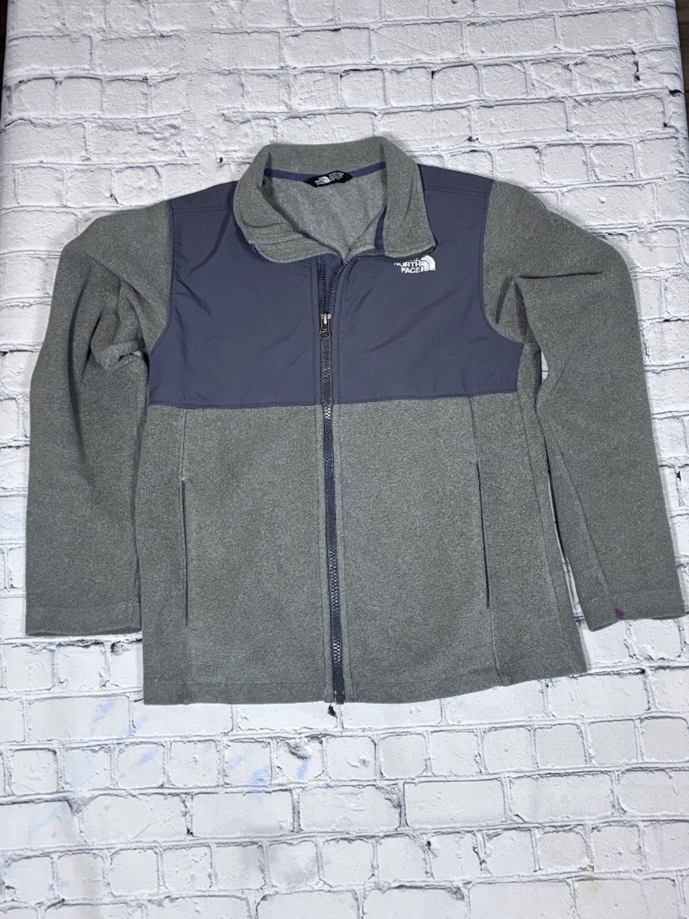 The North Face Youth M 10/12 Gray Denali Fleece Full Zip Jacket